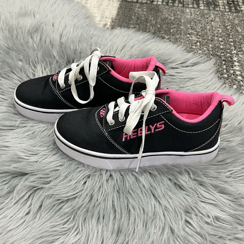 Heelys Girls Youth Black And Pink Pro Skate Shoe‎ Size 4 (w/o Wheels)
